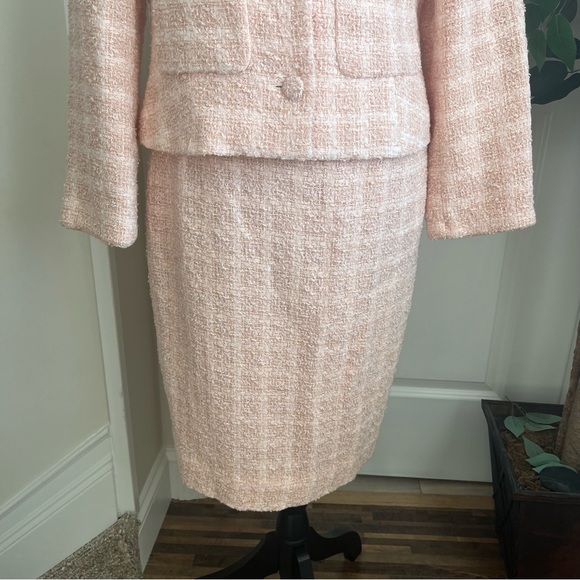 Paule Vasseur Tweed Vintage 2-Piece Suit Pink Sz 40/42 - Picture 5 of 16